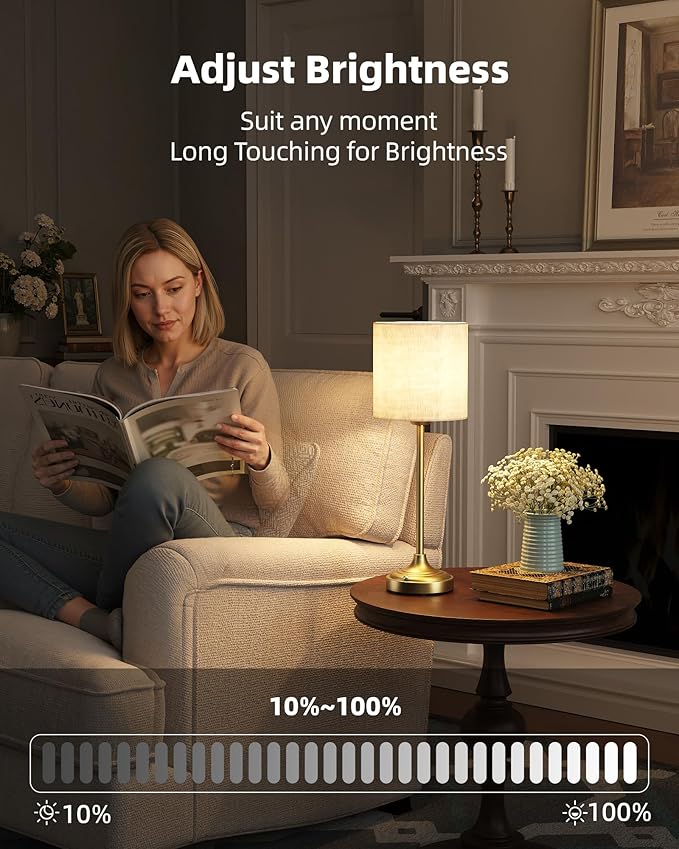 Cordless Table Lamp, Ambient Light, Touch Control, Rechargeable, Battery
