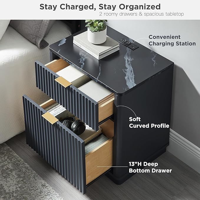 T4TREAM 23'' Fluted Nightstand