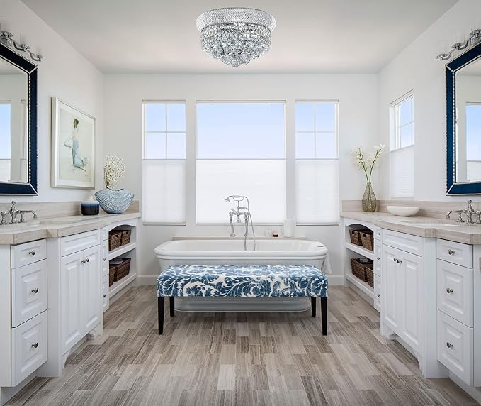 Crystal Flush Mount Chandelier Ceiling Light Fixture