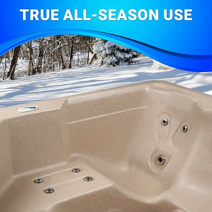 AquaLife Inland™ 5-6 Person 24-Jet Lounger Hot Tub with LED Lighting, Digital Control, Insulated Cover