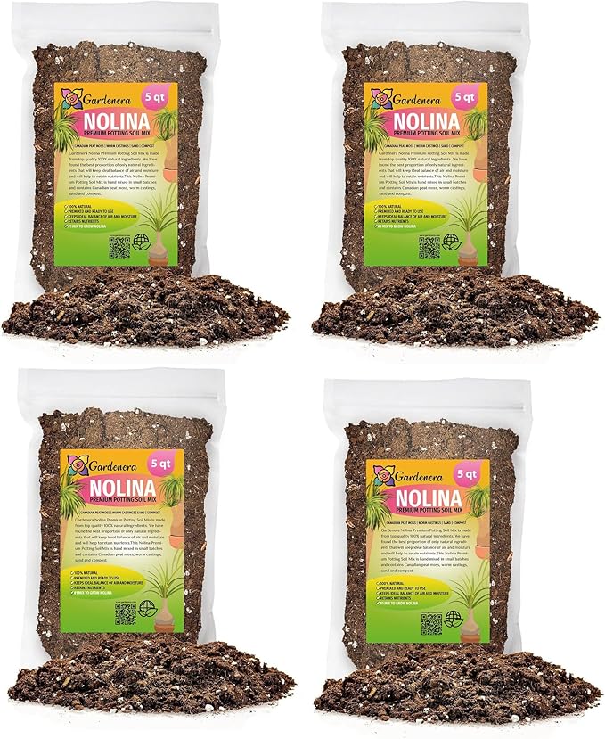 Gardenera Nolina Potting Mix - Unlock Robust Growth and Striking Structure with Our High-Performance Formula - 20 Quart