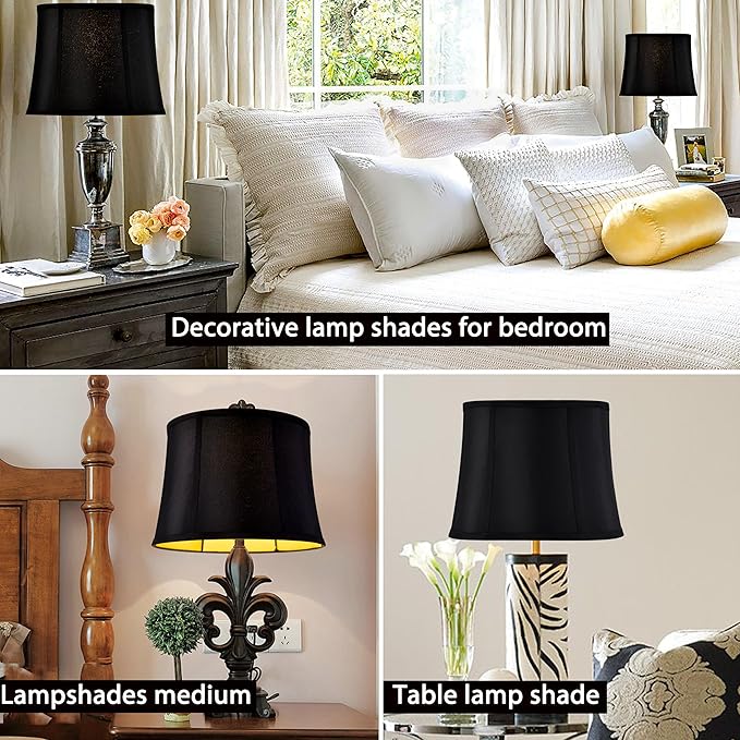 GOSO Medium Black Drum Lamp Shade
