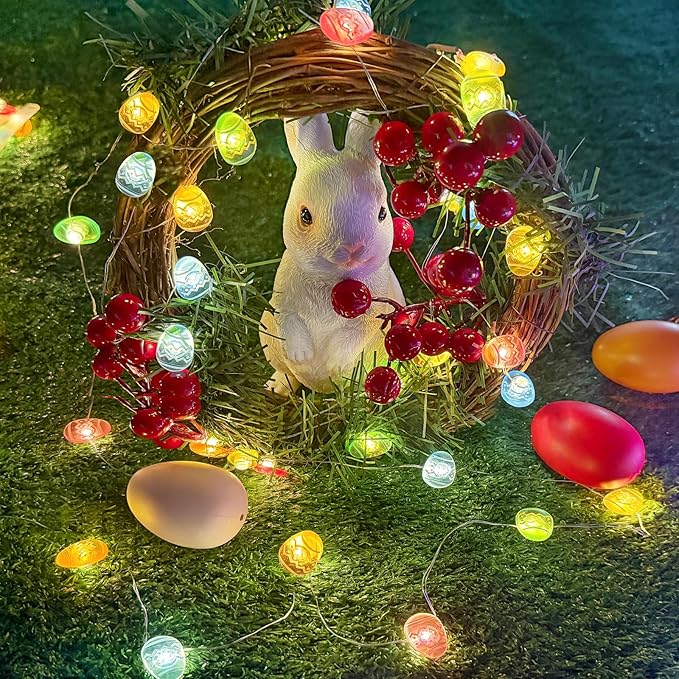 Easter Decorations Easter Egg Lights, Pastel Fairy Lights Battery Operated