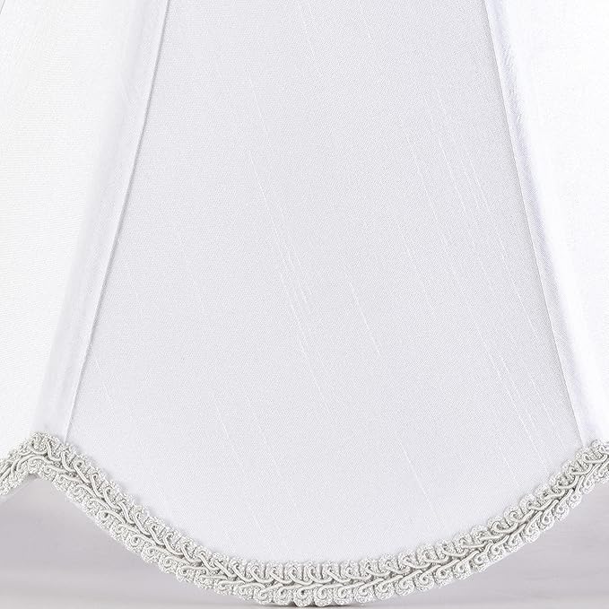 GO&SO White Lamp Shade Medium Scalloped Lamp Shades, Replacement Lampshades