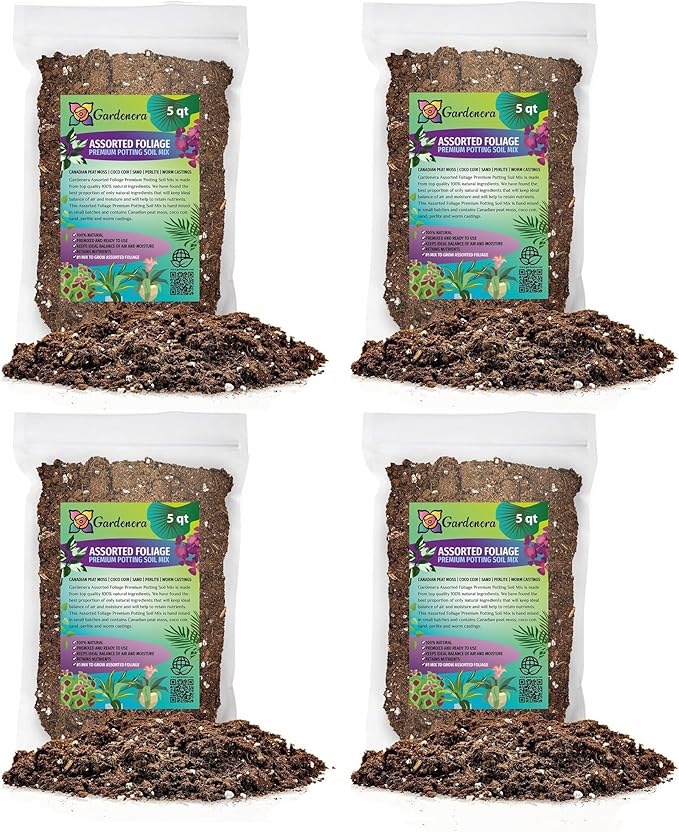 Gardenera Assorted Foliage Potting Mix - High-Performance Formula for Robust Growth and Beautiful Greenery - 20 Quart