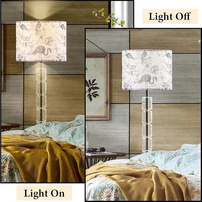 GO&SO 1 Pack Large Drum Lamp Shades Printed Bird Pattern Design, 1.65"Spider