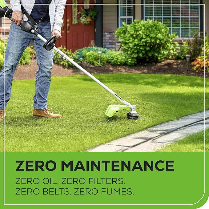 Greenworks 80V 16" Brushless Cordless (Attachment Capable) String Trimmer, 2.5Ah Battery and Charger Included