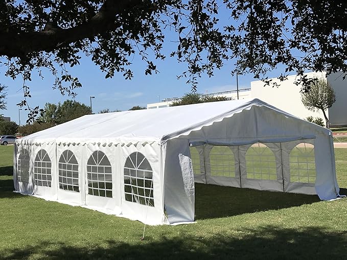 DELTA 32'x16' Budget PE Party Tent - B Model,+ (2) Long Storage Bags Tents for Parties Outdoor Large Commercial Canopy Wedding Event Tents with Removable Sidewalls for Patio Outdoor Events