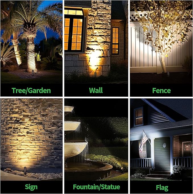 Low Voltage Landscape Lighting Kit, 4 Pack 3000K/4000K/5000K Adjustable