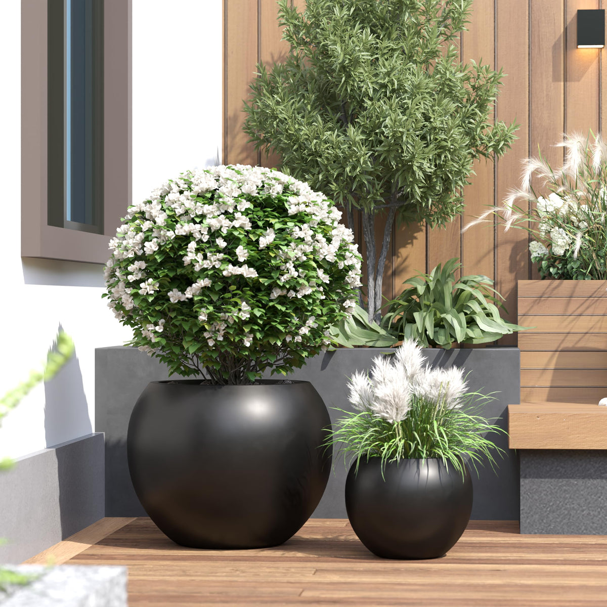Fiberstone Globe Planter Indoor Outdoor