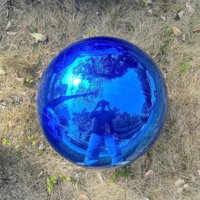 Big Shiny Balls Giant Inflatable Mirror Balls for Events & Decor - Party, Advertising, Shows, Stage Decoration - Hanging & Standing-Various Sizes & Colors -1Pcs- Blue (1.0m/3.28ft)