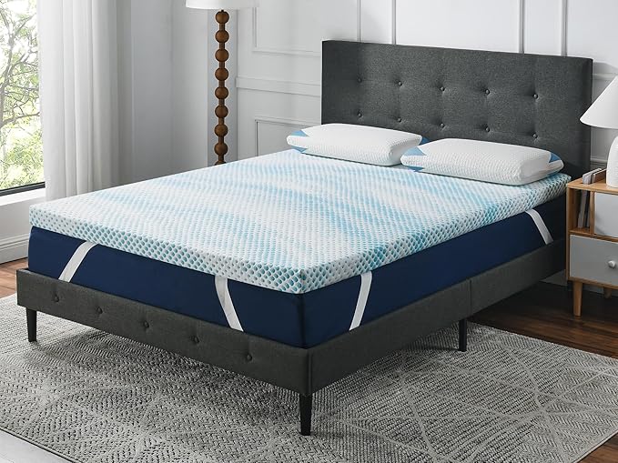 Cool Cloud Supreme 3 Inch Gel Memory Foam Queen Mattress Topper – Cooling, Ventilated Design for Back and Pressure Relief