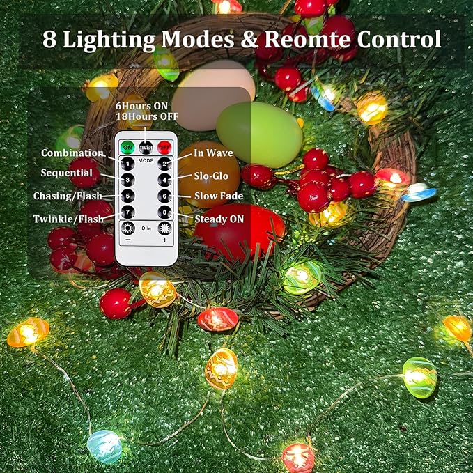 Easter Decorations Easter Egg Lights, Pastel Fairy Lights Battery Operated