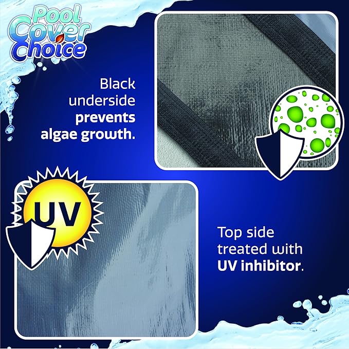 Winter Swimming Pool Cover for 15 ft x 27 ft Aboveground Oval Pool Size, Value Plus Choice Series, Solid Material, Color - Evergreen, Pool Cover Choice 321527-4CHOICE