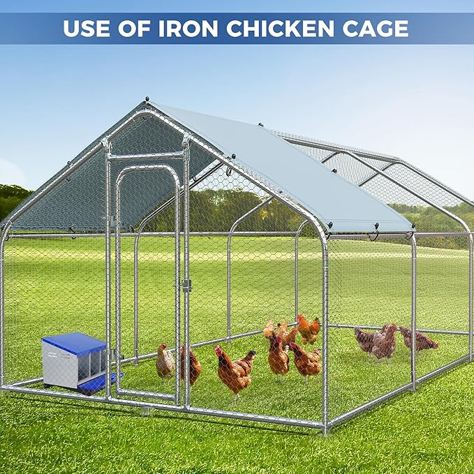 Chicken Nesting Boxes, Metal Rollaway Chicken Nest Box with Rollout Egg Collection, Removable Tray & Nesting Pads, Egg Laying Box for Chicken Coop Hens, Wall Mount or Standing, 3 Compartments, Blue