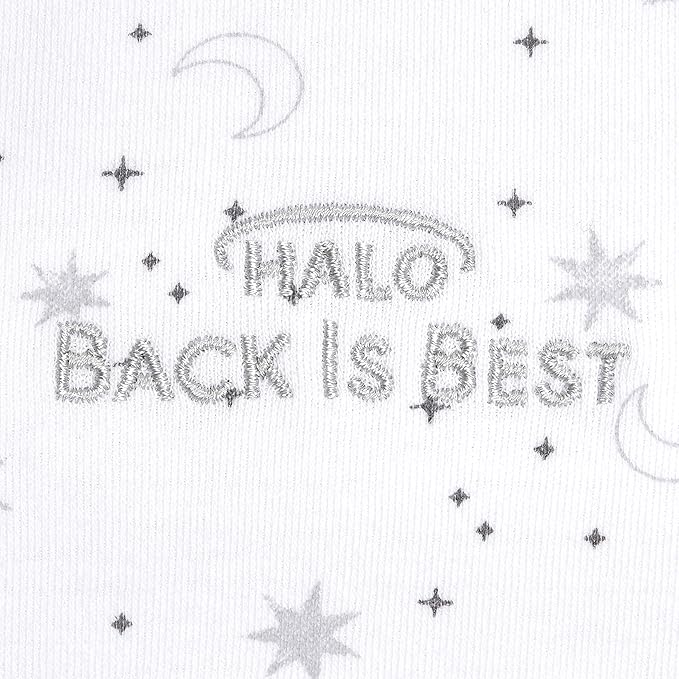 HALO 100% Cotton Sleepsack Swaddle, 3-Way Adjustable Wearable Blanket, TOG 1.5, Midnight Moons Grey, Small, 3-6 Months