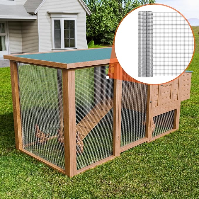 VEVOR Hardware Cloth, 1/2 inch 24in x 25 ft 19 Gauge, Hot Dipped Galvanized Wire Mesh Roll, Chicken Wire Fencing, Wire Mesh for Rabbit Cages, Garden, Small Rodents