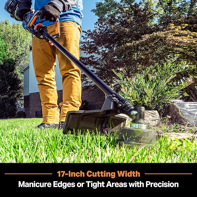 LawnMaster NPTGSP2617A No-Pull Gas Grass Trimmer with Electric Start 26cc 2 Cycle 17-Inch