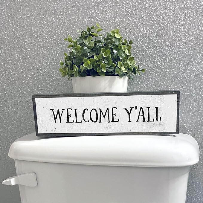 Wood & Metal Southern Sign – Weatherproof Indoor Outdoor Wall Decor – Rustic Charm with "Welcome Y’all" – Gift-Wrapped & Ready to Give