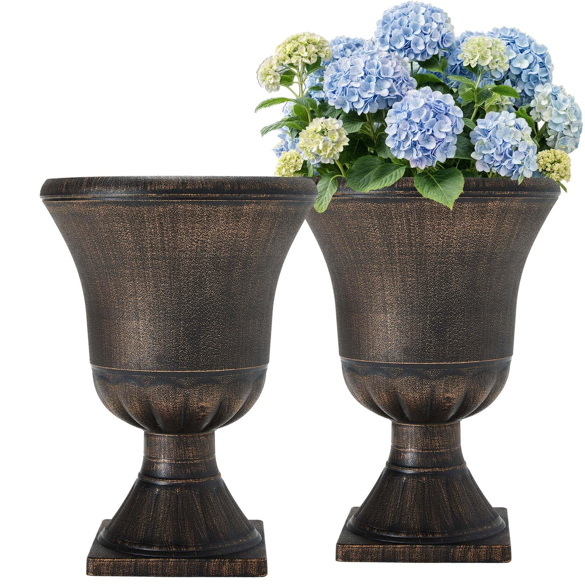 22" Tall Urn Planters Set of 2 Large Flower Pots (2 Count)