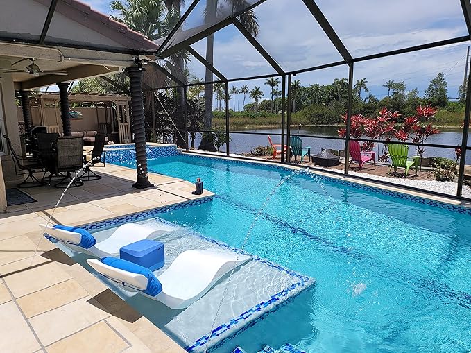Aqua Outdoors in-Pool Side Table Large for 10-14 in. of Water (Coral Reef)