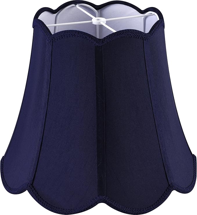 GOSO 13 Inch Medium Blue Wavy Scalloped Lamp Shade
