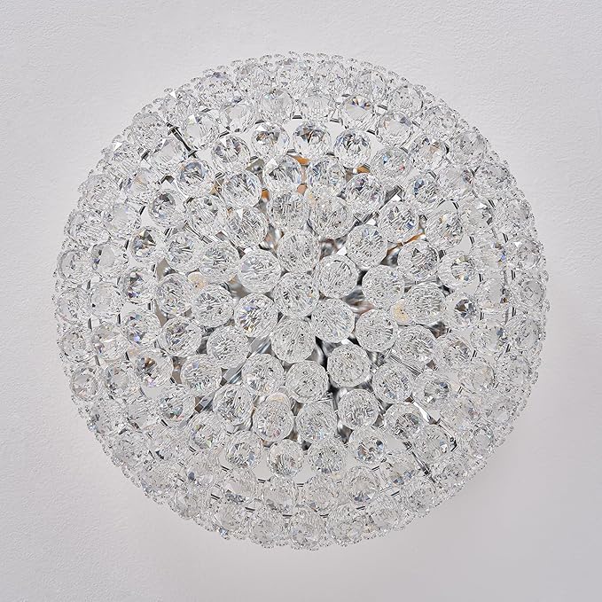 12-Light Crystal Flush Mount Chandelier Ceiling Light Fixture