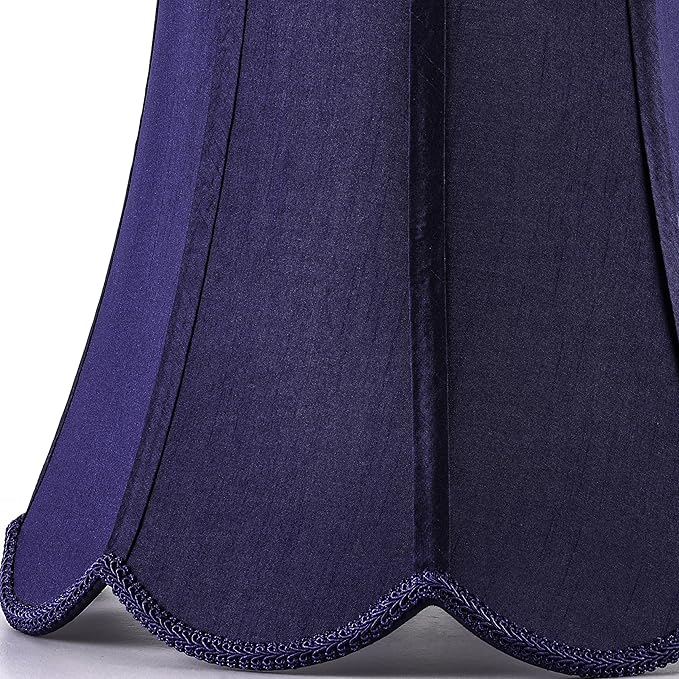GOSO 13 Inch Medium Blue Wavy Scalloped Lamp Shade